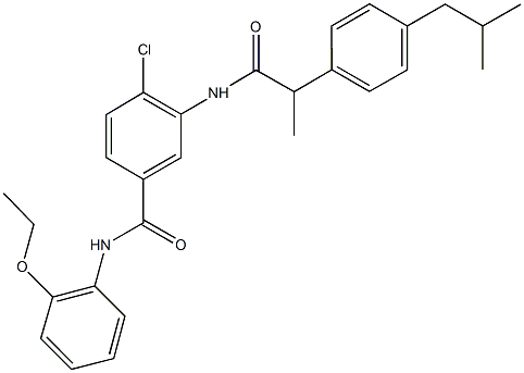 4-chloro-N-(2-ethoxyphenyl)-3-{[2-(4-isobutylphenyl)propanoyl]amino}benzamide,825603-86-9,结构式