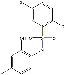 2,5-dichloro-N-(2-hydroxy-4-methylphenyl)benzenesulfonamide 化学構造式