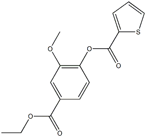 4-(ethoxycarbonyl)-2-methoxyphenyl 2-thiophenecarboxylate Struktur