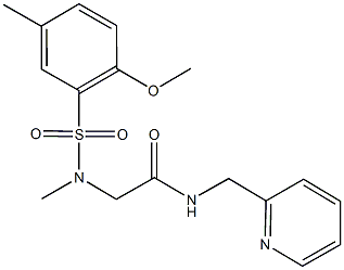 2-[[(2-methoxy-5-methylphenyl)sulfonyl](methyl)amino]-N-(2-pyridinylmethyl)acetamide Structure