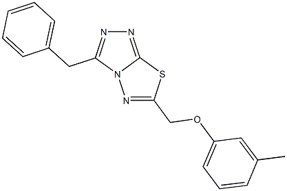 3-benzyl-6-[(3-methylphenoxy)methyl][1,2,4]triazolo[3,4-b][1,3,4]thiadiazole 结构式