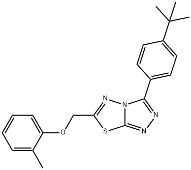 3-(4-tert-butylphenyl)-6-[(2-methylphenoxy)methyl][1,2,4]triazolo[3,4-b][1,3,4]thiadiazole,825604-48-6,结构式