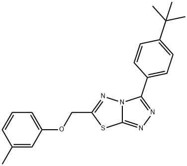 3-(4-tert-butylphenyl)-6-[(3-methylphenoxy)methyl][1,2,4]triazolo[3,4-b][1,3,4]thiadiazole Struktur