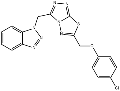 [3-(1H-1,2,3-benzotriazol-1-ylmethyl)[1,2,4]triazolo[3,4-b][1,3,4]thiadiazol-6-yl]methyl 4-chlorophenyl ether 结构式