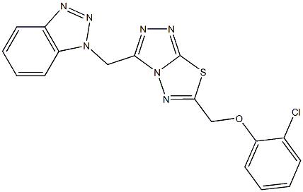 [3-(1H-1,2,3-benzotriazol-1-ylmethyl)[1,2,4]triazolo[3,4-b][1,3,4]thiadiazol-6-yl]methyl 2-chlorophenyl ether Structure