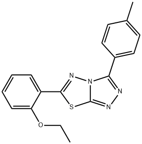 ethyl 2-[3-(4-methylphenyl)[1,2,4]triazolo[3,4-b][1,3,4]thiadiazol-6-yl]phenyl ether 化学構造式