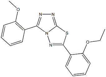 6-(2-ethoxyphenyl)-3-(2-methoxyphenyl)[1,2,4]triazolo[3,4-b][1,3,4]thiadiazole Struktur