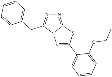 3-benzyl-6-(2-ethoxyphenyl)[1,2,4]triazolo[3,4-b][1,3,4]thiadiazole 化学構造式