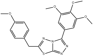 6-(4-methoxybenzyl)-3-(3,4,5-trimethoxyphenyl)[1,2,4]triazolo[3,4-b][1,3,4]thiadiazole 化学構造式