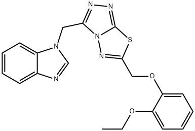 1-({6-[(2-ethoxyphenoxy)methyl][1,2,4]triazolo[3,4-b][1,3,4]thiadiazol-3-yl}methyl)-1H-benzimidazole Structure