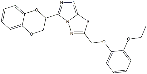 3-(2,3-dihydro-1,4-benzodioxin-2-yl)-6-[(2-ethoxyphenoxy)methyl][1,2,4]triazolo[3,4-b][1,3,4]thiadiazole 化学構造式