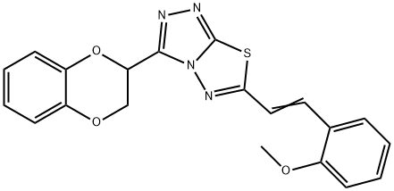 2-{2-[3-(2,3-dihydro-1,4-benzodioxin-2-yl)[1,2,4]triazolo[3,4-b][1,3,4]thiadiazol-6-yl]vinyl}phenyl methyl ether Structure