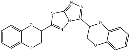 3,6-di(2,3-dihydro-1,4-benzodioxin-2-yl)[1,2,4]triazolo[3,4-b][1,3,4]thiadiazole 化学構造式