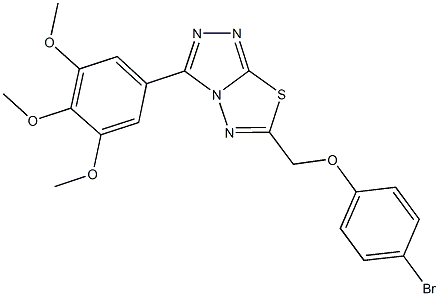 6-[(4-bromophenoxy)methyl]-3-(3,4,5-trimethoxyphenyl)[1,2,4]triazolo[3,4-b][1,3,4]thiadiazole,825605-55-8,结构式