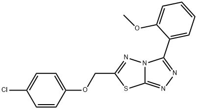 6-[(4-chlorophenoxy)methyl]-3-(2-methoxyphenyl)[1,2,4]triazolo[3,4-b][1,3,4]thiadiazole,825605-71-8,结构式