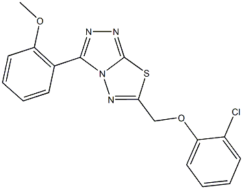 6-[(2-chlorophenoxy)methyl]-3-(2-methoxyphenyl)[1,2,4]triazolo[3,4-b][1,3,4]thiadiazole,825605-72-9,结构式