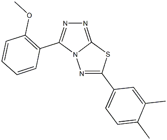 2-[6-(3,4-dimethylphenyl)[1,2,4]triazolo[3,4-b][1,3,4]thiadiazol-3-yl]phenyl methyl ether 化学構造式