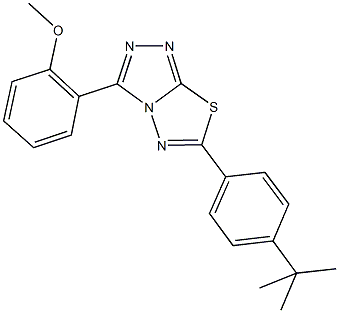 6-(4-tert-butylphenyl)-3-(2-methoxyphenyl)[1,2,4]triazolo[3,4-b][1,3,4]thiadiazole 化学構造式