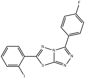 3-(4-fluorophenyl)-6-(2-iodophenyl)[1,2,4]triazolo[3,4-b][1,3,4]thiadiazole 化学構造式