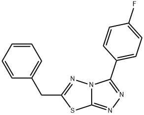 6-benzyl-3-(4-fluorophenyl)[1,2,4]triazolo[3,4-b][1,3,4]thiadiazole Struktur