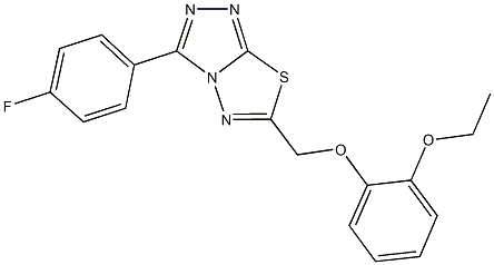 6-[(2-ethoxyphenoxy)methyl]-3-(4-fluorophenyl)[1,2,4]triazolo[3,4-b][1,3,4]thiadiazole Struktur