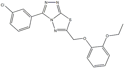 3-(3-chlorophenyl)-6-[(2-ethoxyphenoxy)methyl][1,2,4]triazolo[3,4-b][1,3,4]thiadiazole Struktur