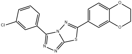 3-(3-chlorophenyl)-6-(2,3-dihydro-1,4-benzodioxin-6-yl)[1,2,4]triazolo[3,4-b][1,3,4]thiadiazole Structure