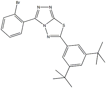 3-(2-bromophenyl)-6-(3,5-ditert-butylphenyl)[1,2,4]triazolo[3,4-b][1,3,4]thiadiazole,825606-43-7,结构式