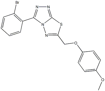 3-(2-bromophenyl)-6-[(4-methoxyphenoxy)methyl][1,2,4]triazolo[3,4-b][1,3,4]thiadiazole,825606-58-4,结构式