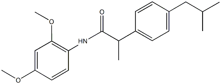 N-(2,4-dimethoxyphenyl)-2-(4-isobutylphenyl)propanamide 化学構造式