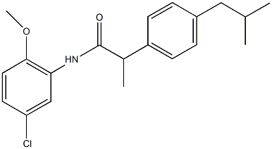 N-(5-chloro-2-methoxyphenyl)-2-(4-isobutylphenyl)propanamide,825606-96-0,结构式