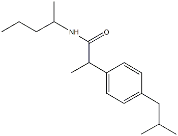 2-(4-isobutylphenyl)-N-(1-methylbutyl)propanamide 化学構造式