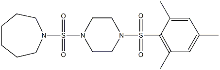 1-{[4-(mesitylsulfonyl)-1-piperazinyl]sulfonyl}azepane,825607-71-4,结构式