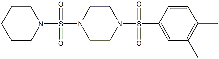 1-[(3,4-dimethylphenyl)sulfonyl]-4-(1-piperidinylsulfonyl)piperazine Struktur