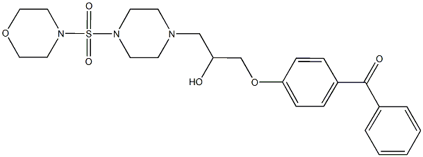 (4-{2-hydroxy-3-[4-(4-morpholinylsulfonyl)-1-piperazinyl]propoxy}phenyl)(phenyl)methanone 化学構造式