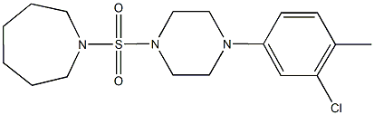 1-{[4-(3-chloro-4-methylphenyl)-1-piperazinyl]sulfonyl}azepane,825608-01-3,结构式