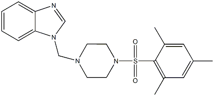 1-{[4-(mesitylsulfonyl)-1-piperazinyl]methyl}-1H-benzimidazole Struktur