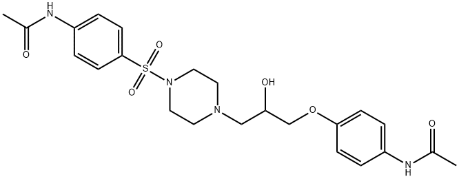 N-{4-[(4-{3-[4-(acetylamino)phenoxy]-2-hydroxypropyl}-1-piperazinyl)sulfonyl]phenyl}acetamide Structure