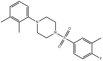 1-(2,3-dimethylphenyl)-4-[(4-fluoro-3-methylphenyl)sulfonyl]piperazine 结构式