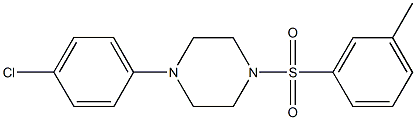 1-(4-chlorophenyl)-4-[(3-methylphenyl)sulfonyl]piperazine Structure