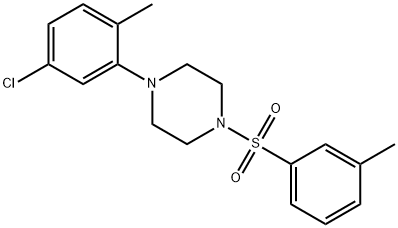 1-(5-chloro-2-methylphenyl)-4-[(3-methylphenyl)sulfonyl]piperazine,825608-49-9,结构式