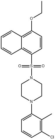 4-{[4-(3-chloro-2-methylphenyl)-1-piperazinyl]sulfonyl}-1-naphthyl ethyl ether 结构式