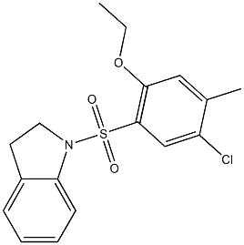 4-chloro-2-(2,3-dihydro-1H-indol-1-ylsulfonyl)-5-methylphenyl ethyl ether Structure