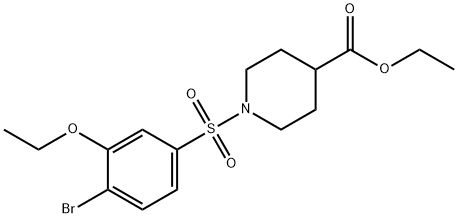 ethyl 1-[(4-bromo-3-ethoxyphenyl)sulfonyl]-4-piperidinecarboxylate,825608-69-3,结构式