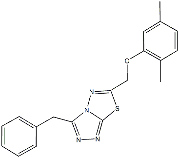 (3-benzyl[1,2,4]triazolo[3,4-b][1,3,4]thiadiazol-6-yl)methyl 2,5-dimethylphenyl ether Struktur