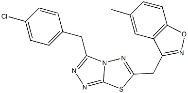 3-{[3-(4-chlorobenzyl)[1,2,4]triazolo[3,4-b][1,3,4]thiadiazol-6-yl]methyl}-5-methyl-1,2-benzisoxazole,825609-66-3,结构式