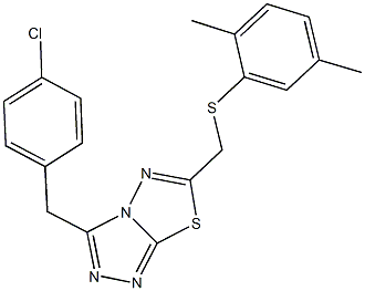 [3-(4-chlorobenzyl)[1,2,4]triazolo[3,4-b][1,3,4]thiadiazol-6-yl]methyl 2,5-dimethylphenyl sulfide 结构式