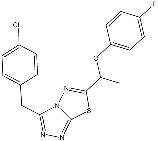 1-[3-(4-chlorobenzyl)[1,2,4]triazolo[3,4-b][1,3,4]thiadiazol-6-yl]ethyl 4-fluorophenyl ether 化学構造式