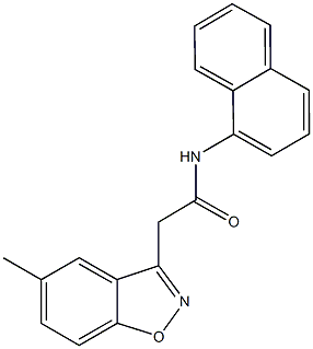 2-(5-methyl-1,2-benzisoxazol-3-yl)-N-(1-naphthyl)acetamide Struktur