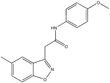 N-(4-methoxyphenyl)-2-(5-methyl-1,2-benzisoxazol-3-yl)acetamide Struktur